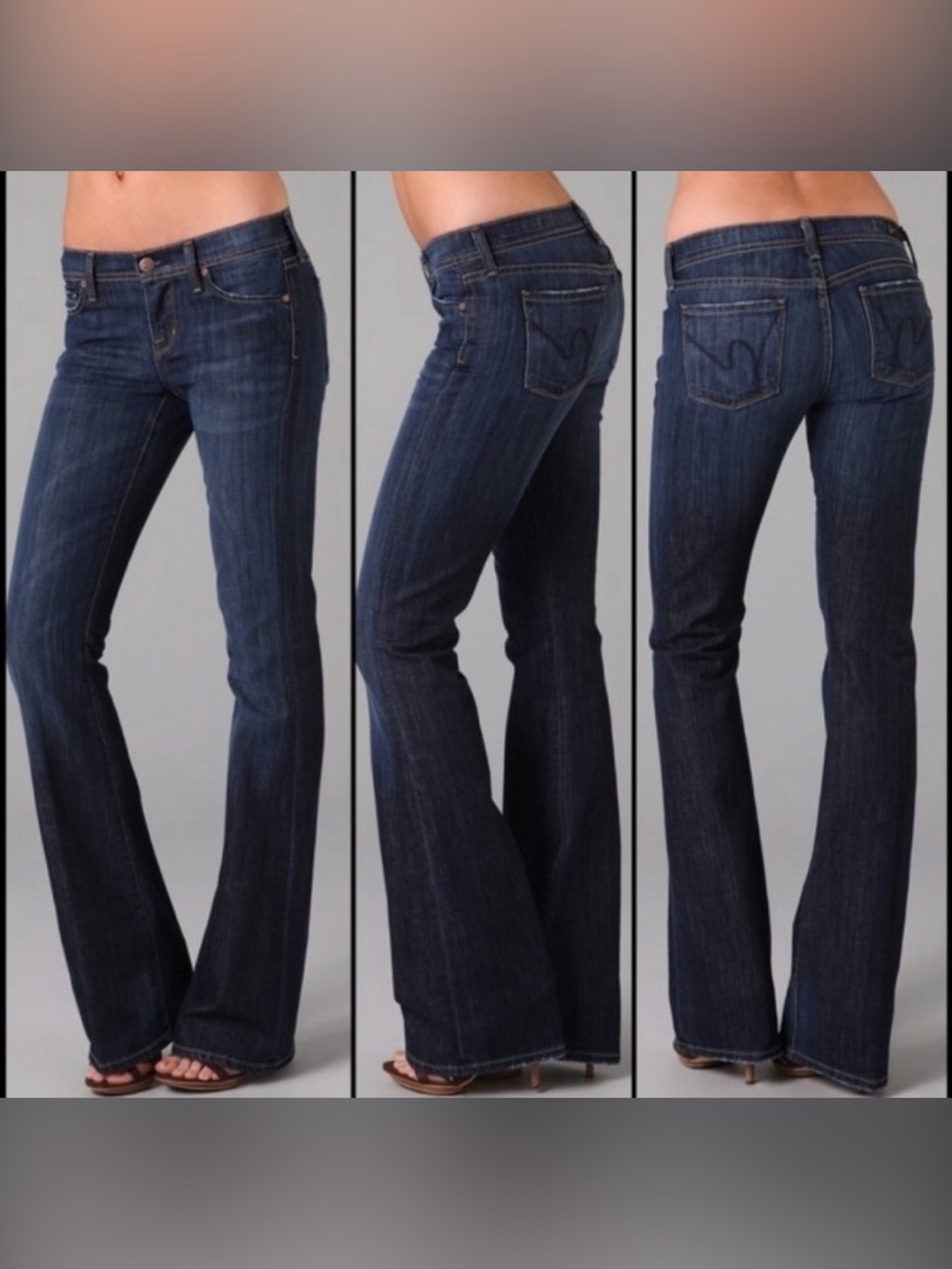 Citizens of Humanity Ingrid #002 Low Waist Flare Stretch Jeans Dark Wash Size 28